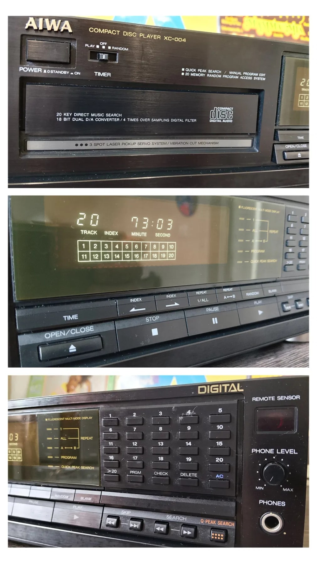 AIWA XC-004E Rare Vintage CD Player Working Hi-Fi Stereo Remote Warranty