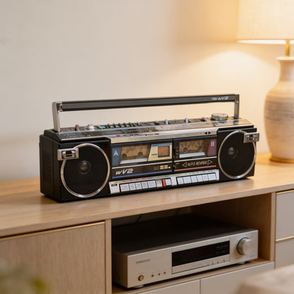 Sanyo MR-WV2(k) Rare Vintage Boombox Radio Cassette Player Working