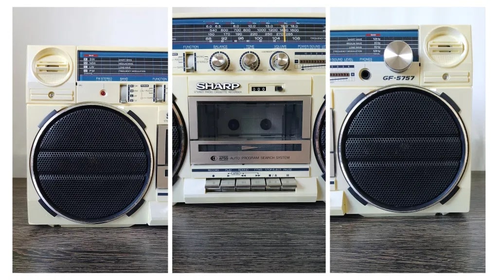 Sharp GF-5757 Rare Vintage  Boombox Cassette Ghetto blaster Serviced Warranty