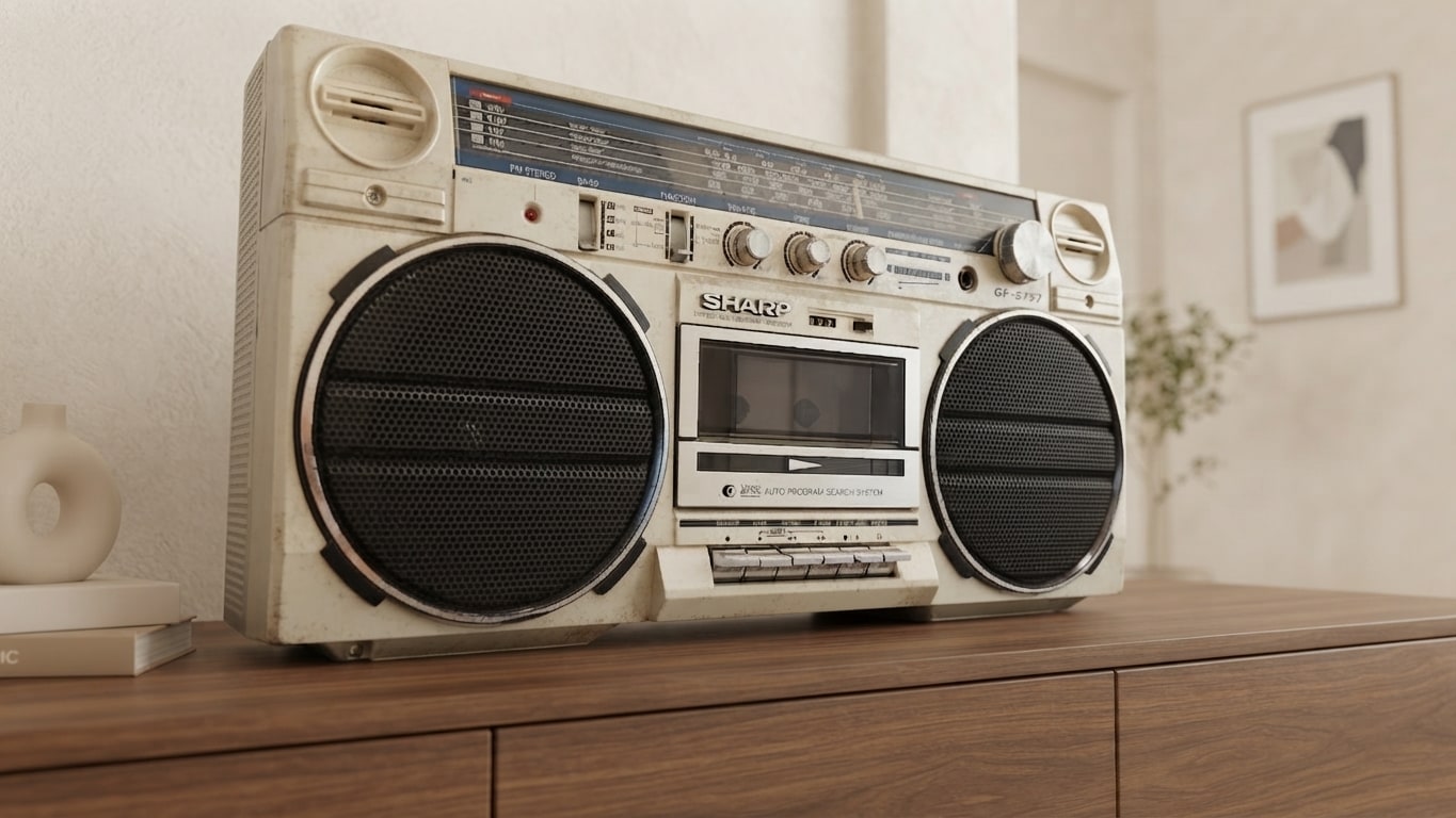 Sharp GF-5757 Rare Vintage  Boombox Cassette Ghetto blaster Serviced Warranty
