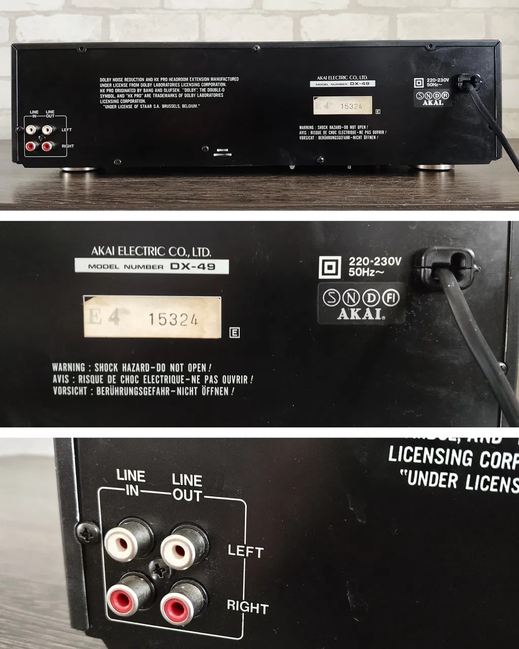 Akai DX-49 Rare Vintage Cassette Deck Warranty Stereo Dolby B/C Auto Calibration