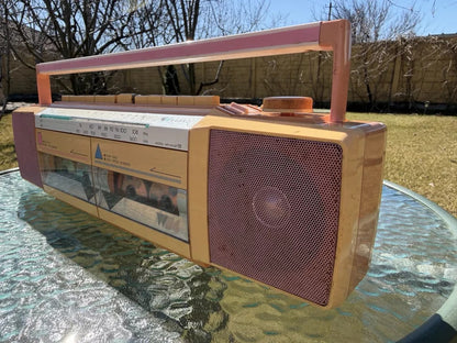 Sanyo MR-WU4P Rare Vintage Boombox Double Cassette Stereo Player