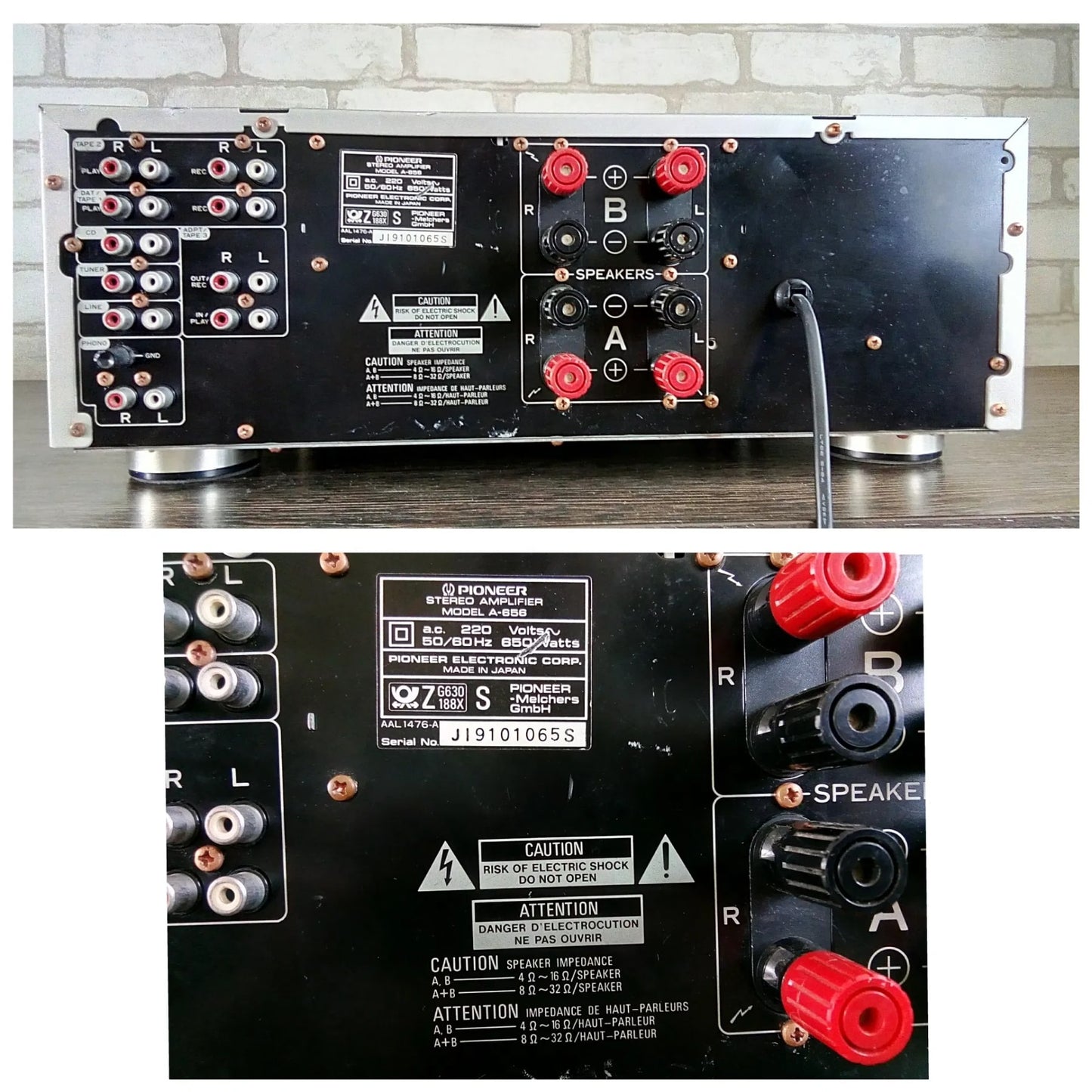 Pioneer A-656 Stereo Integrated Amplifier Vintage Working Warranty