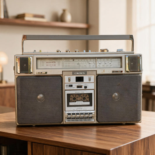 CSC-960F Crown Rare Vintage MINT Stereo Cassette Boombox Working Radio