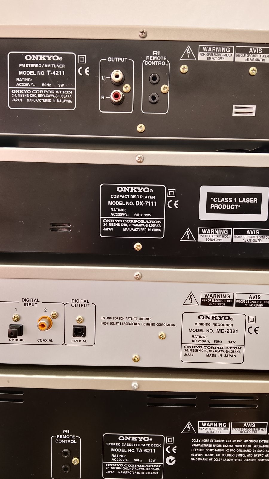 Onkyo A-9211 Rare Vintage MINT Cassette Deck Component Set Serviced Warranty