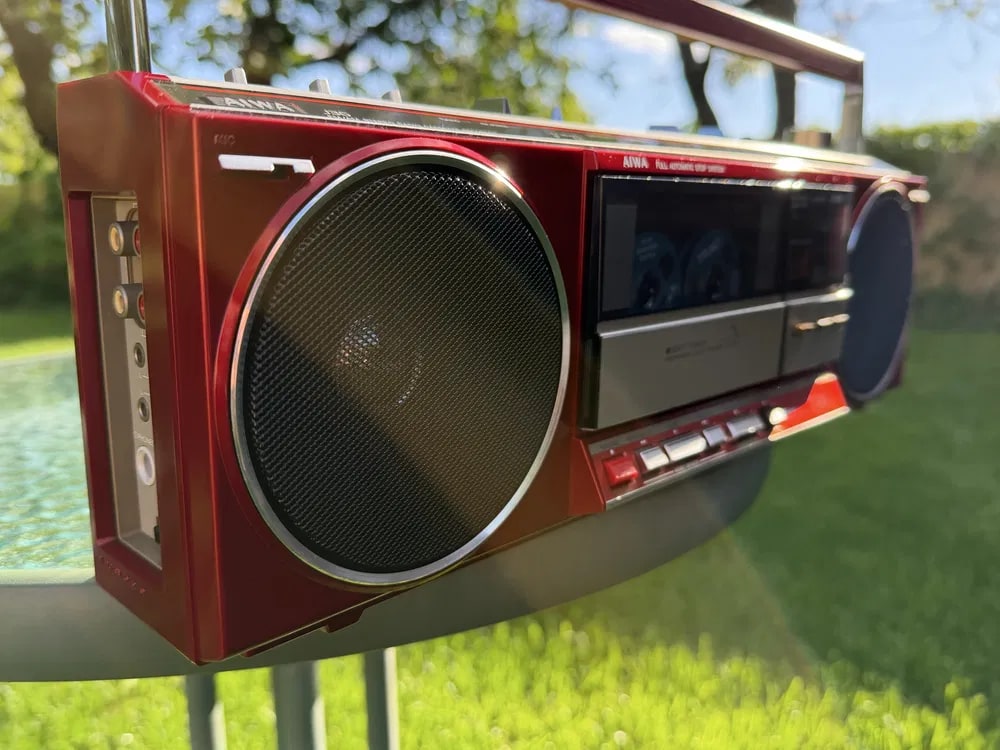 AIWA J36 Rare Vintage Mint Boombox Getto blaster Warranty Tested Metallic Finish