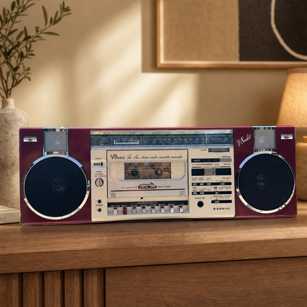SANYO MR-V8MK Rare Vintage Mint Boombox Warranty 220V Fully Working Serviced