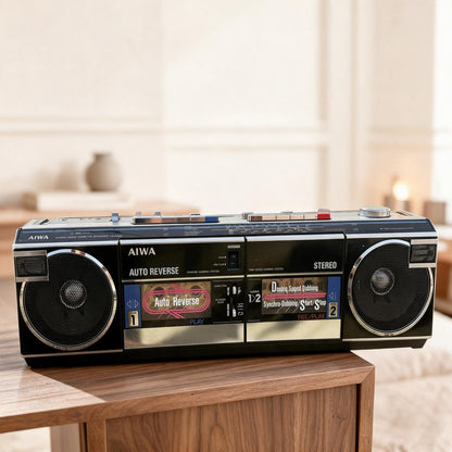 Aiwa CS-W660 Rare Vintage Boombox Serviced Double Cassette Stereo Radio