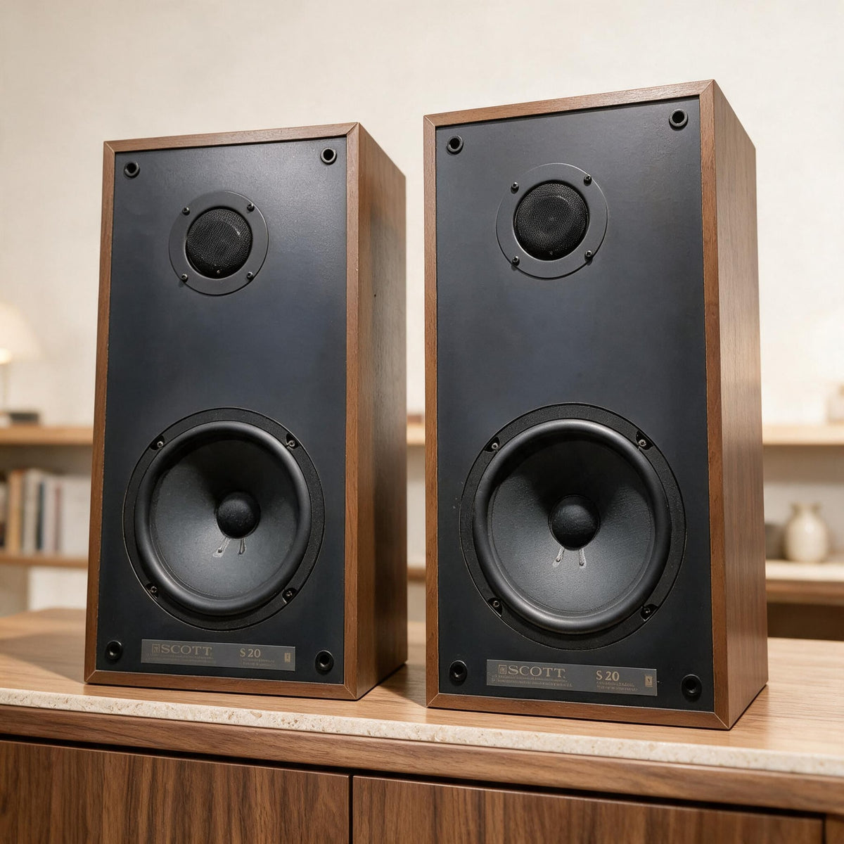 SCOTT S20 Rare Vintage Bookshelf Speakers Tested Hi-Fi Stereo