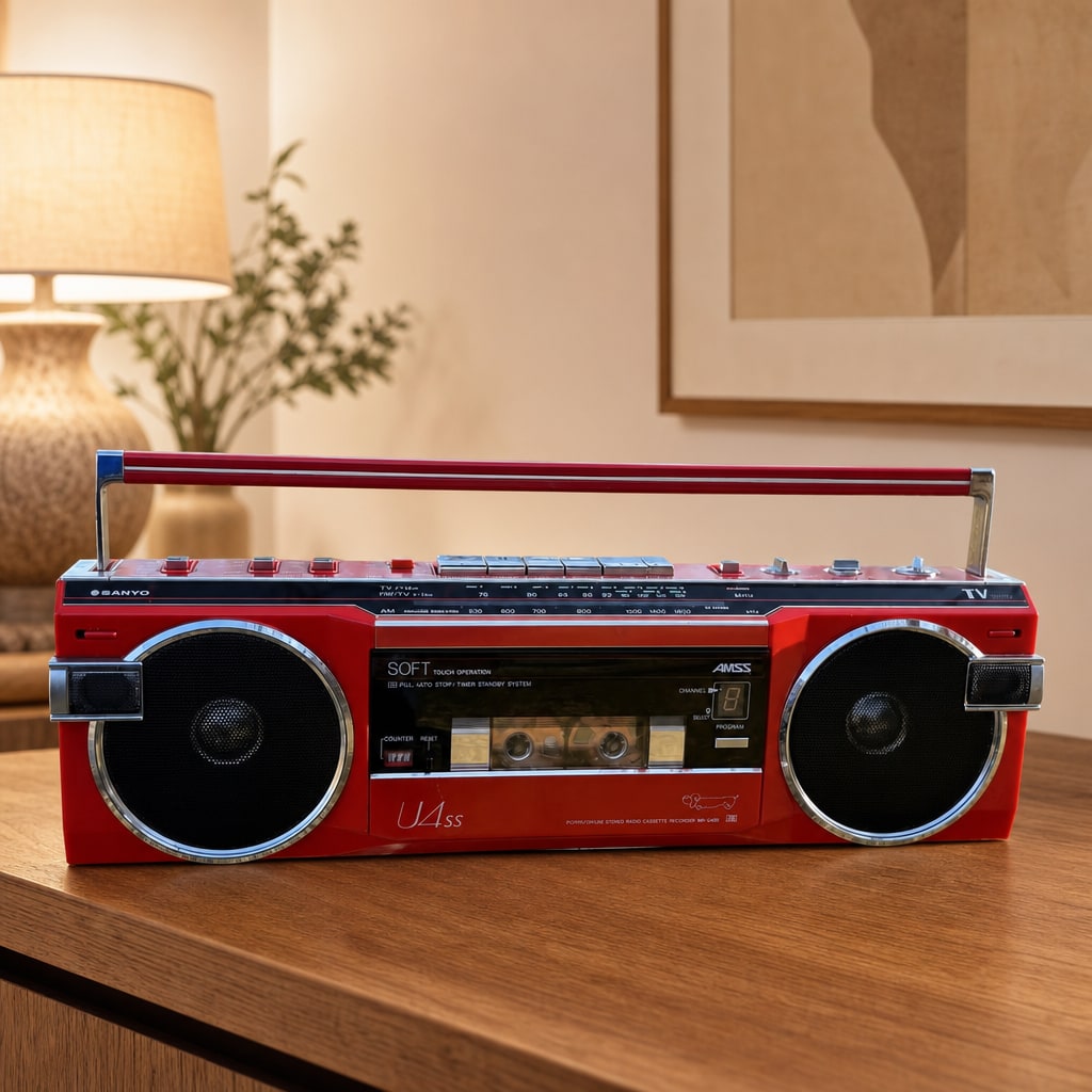 Sanyo MR-U4SS Rare Vintage Mint Portable Boombox Cassette  Warranty Serviced