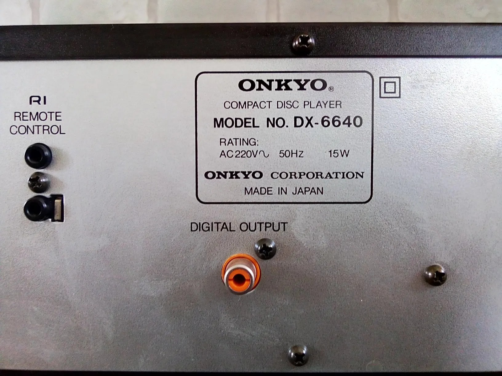 Onkyo DX-6640 Rare Vintage CD Player Digital Output Remote Warranty