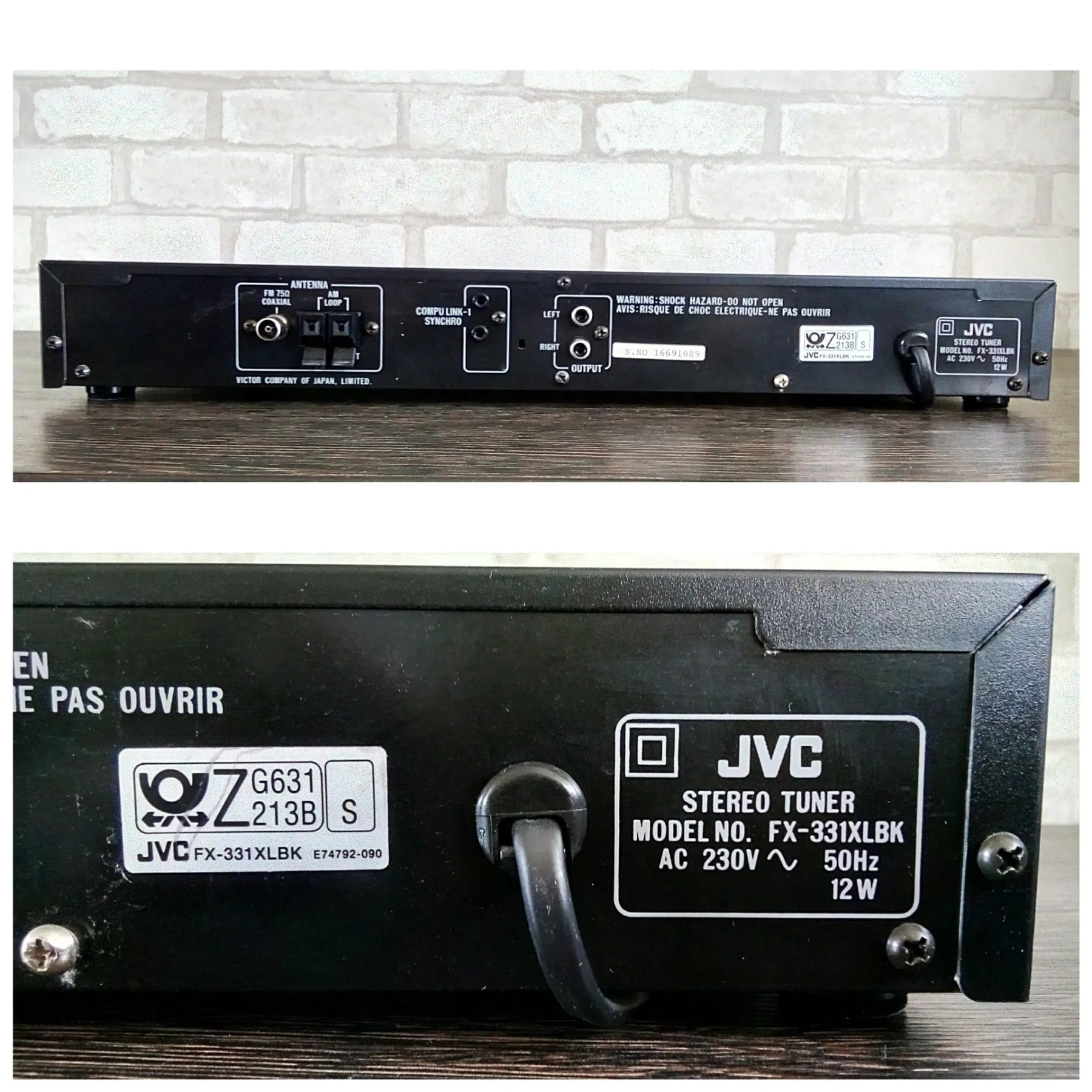 JVC FX-331XLBK Rare Vintage Stereo Tuner Warranty