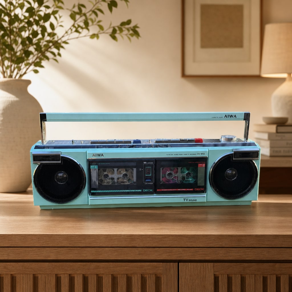 AIWA CS-W55 Rare Vintage Mint Boombox Getto blaster Warranty Tested