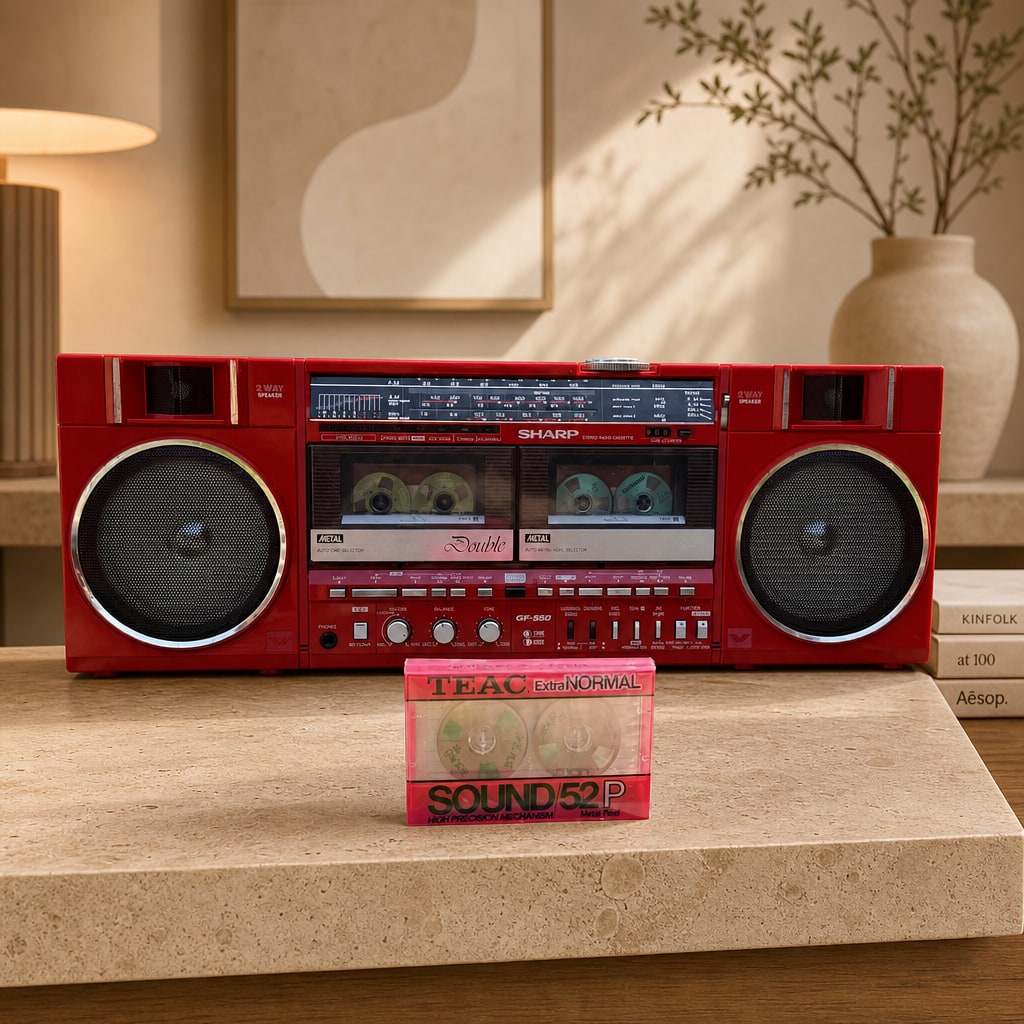 Sharp GF-550ZR Rare Vintage Cassette Boombox  Gettoblaster Warranty +Manual
