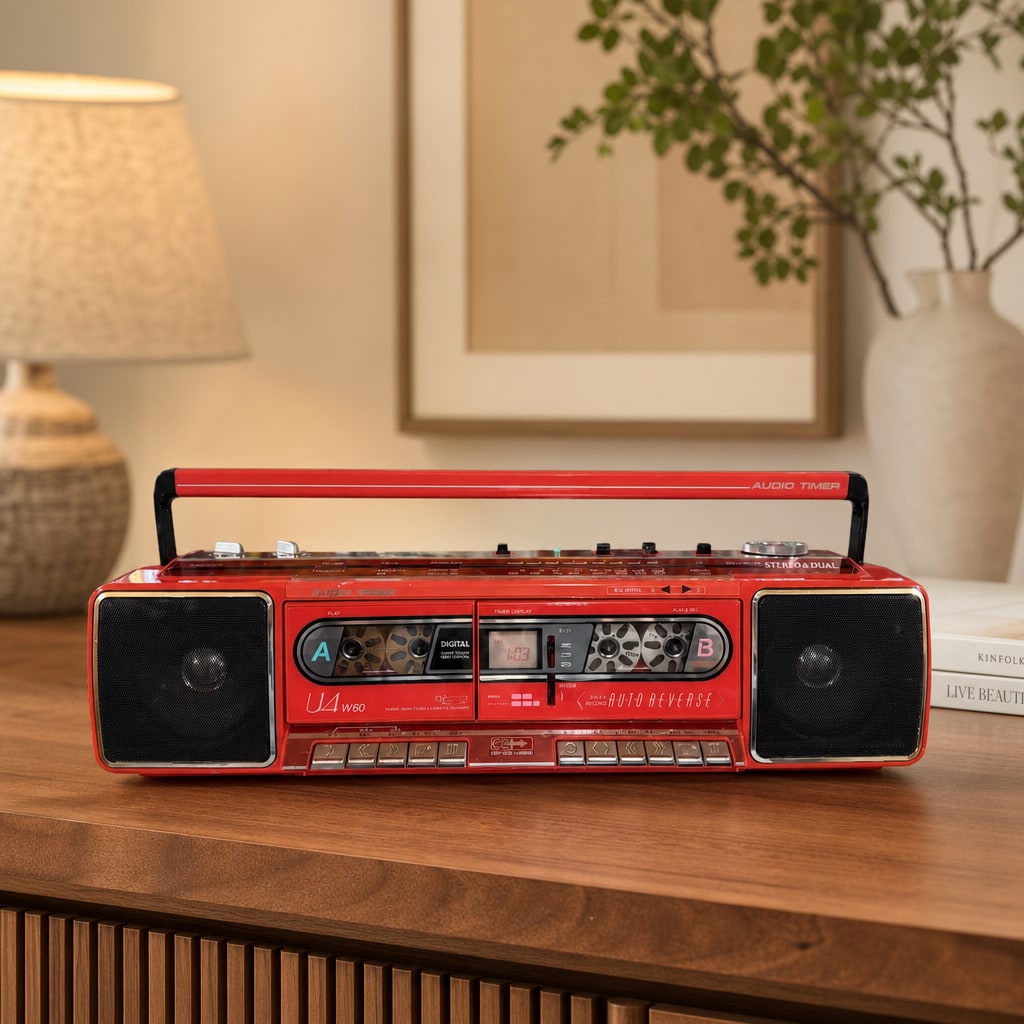 Sanyo U4 W60 Rare Vintage Japan Boombox Serviced Getto blaster Warranty Red