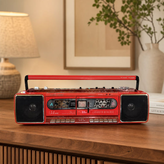 Sanyo U4 W60 Rare Vintage Japan Boombox Serviced Getto blaster Warranty Red