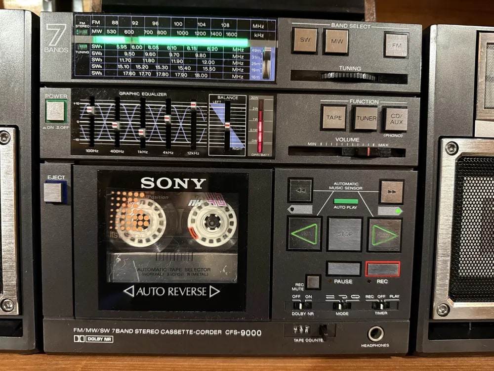 Sony CFS-9000 Rare Vintage Boombox Warranty Tested Japan Cassette Getto blaster