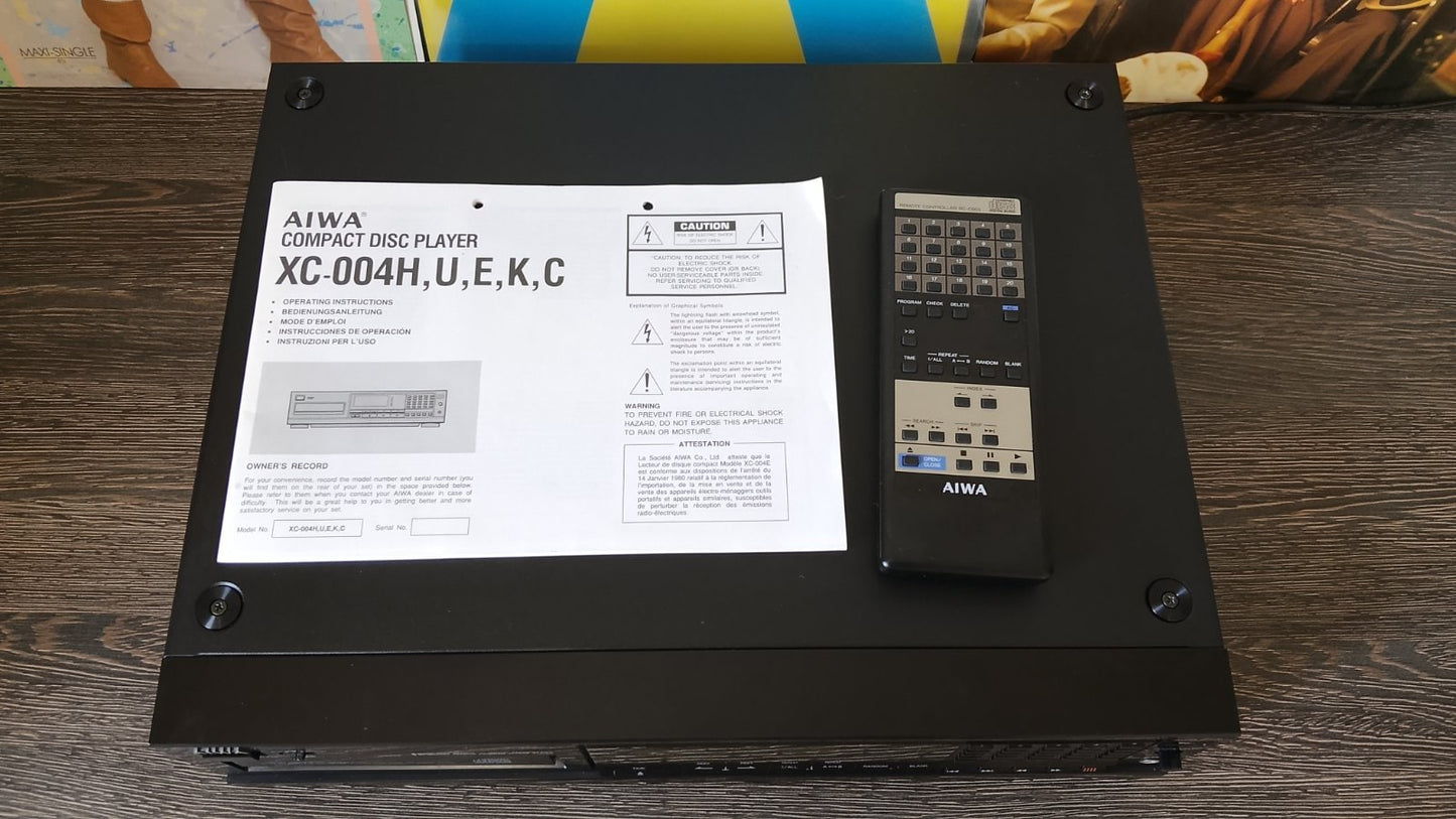 AIWA XC-004E Rare Vintage CD Player Working Hi-Fi Stereo Remote Warranty