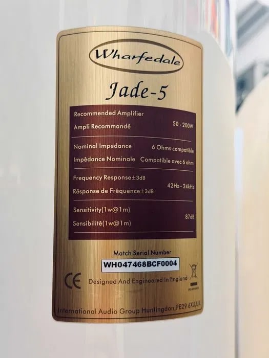 Wharfedale Jade 5 Rare England Floor Boxed Speakers Warranty White Gloss