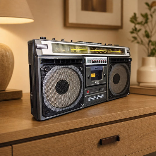 Sharp GF-8585 Rare Vintage Cassette Boombox Ghetto blaster Serviced Warranty