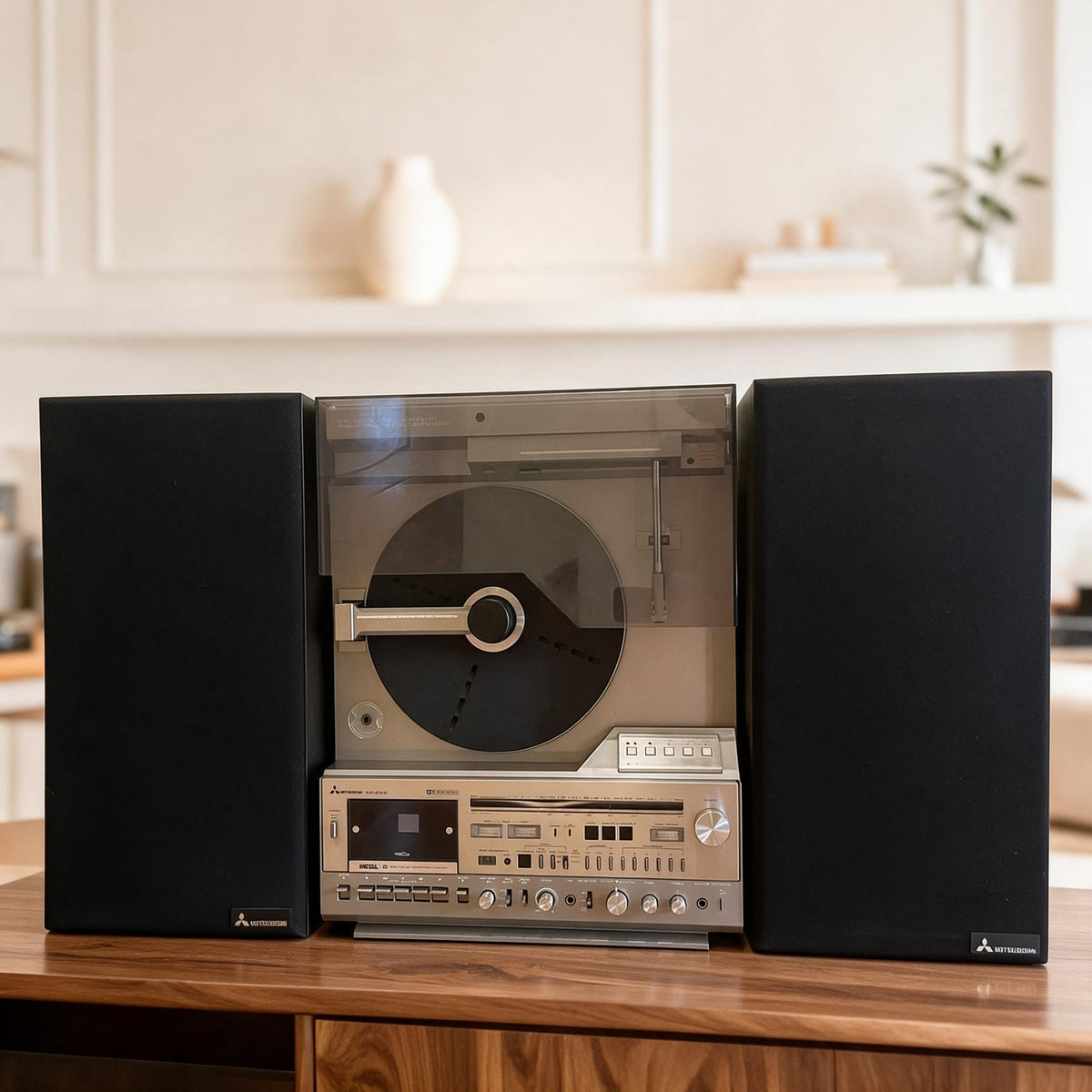 Mitsubishi MC-8000 Rare Vintage Music Center Stereo System With Speakers