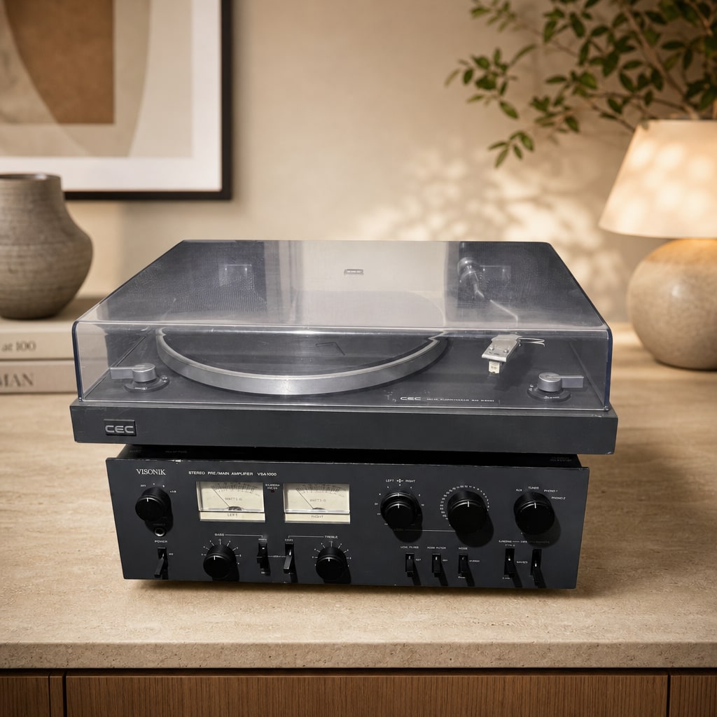 C.E.C. BD-2200 Rare Vintage Set Turntable +Amplifier+Sound Bundle Serviced