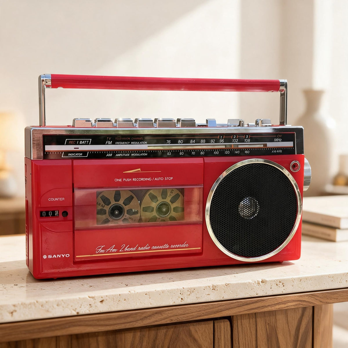 Sanyo MR-A115 Rare Vintage Boombox Radio Cassette Player Working FM