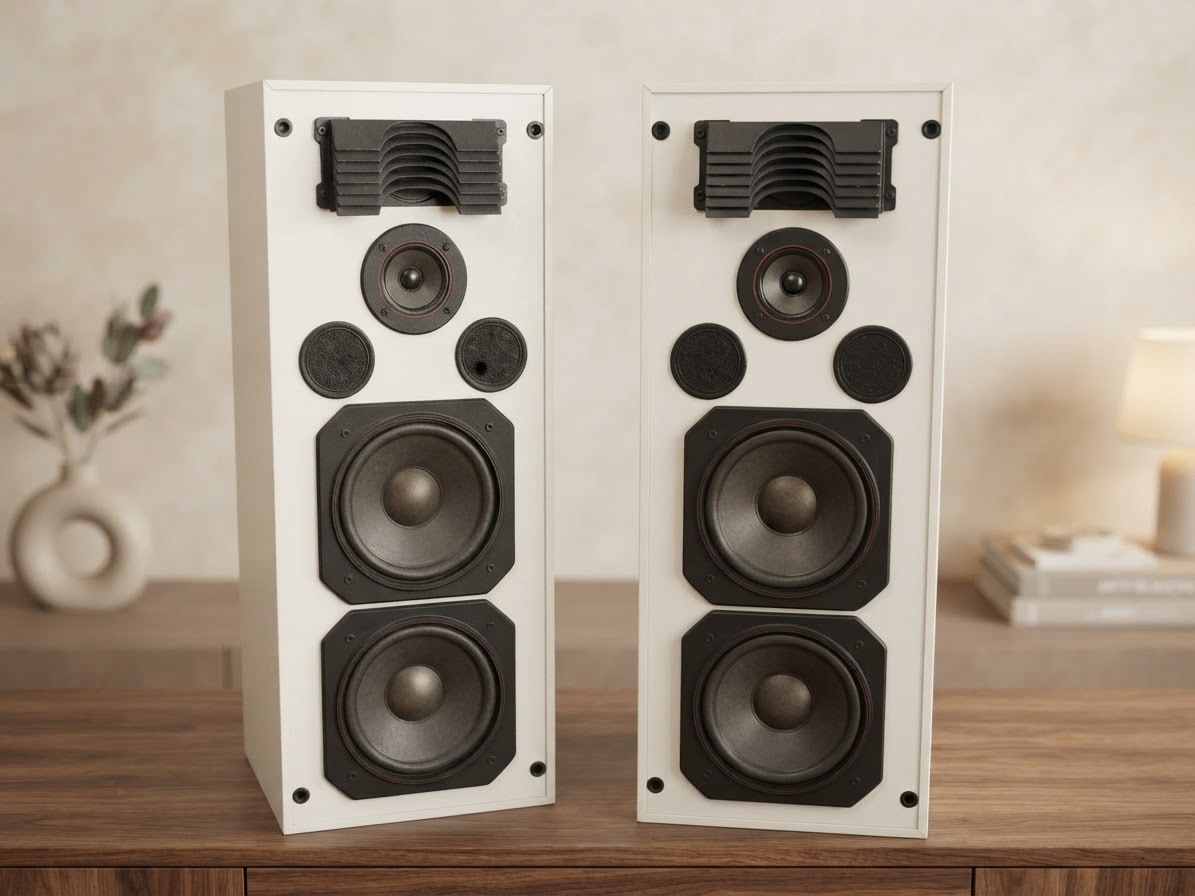 HOUSTON HT-170 Rare Vintage 3-Way Speakers Working Danish Hi-Fi Stereo Warranty