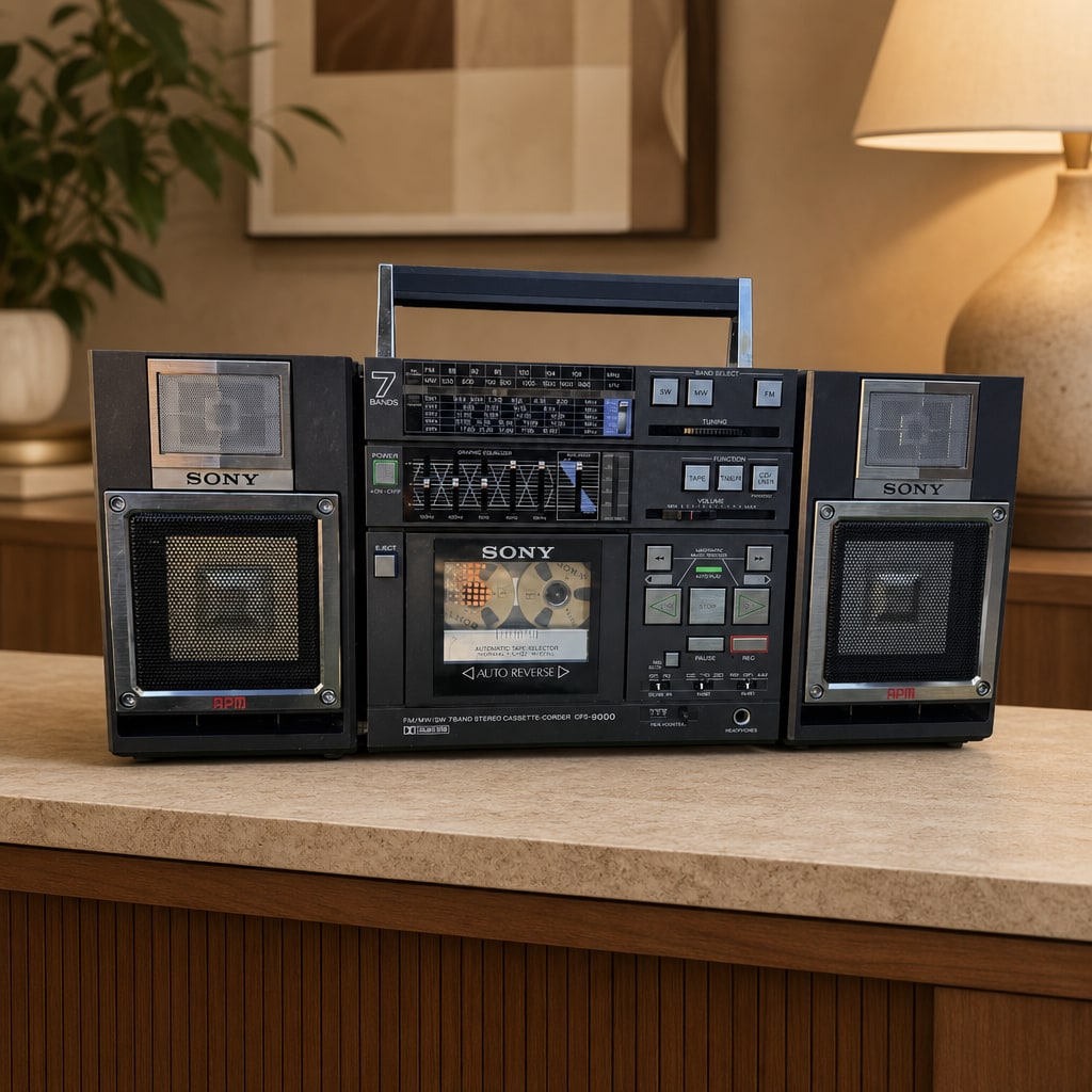 Sony CFS-9000 Rare Vintage Boombox Warranty Tested Japan Cassette Getto blaster