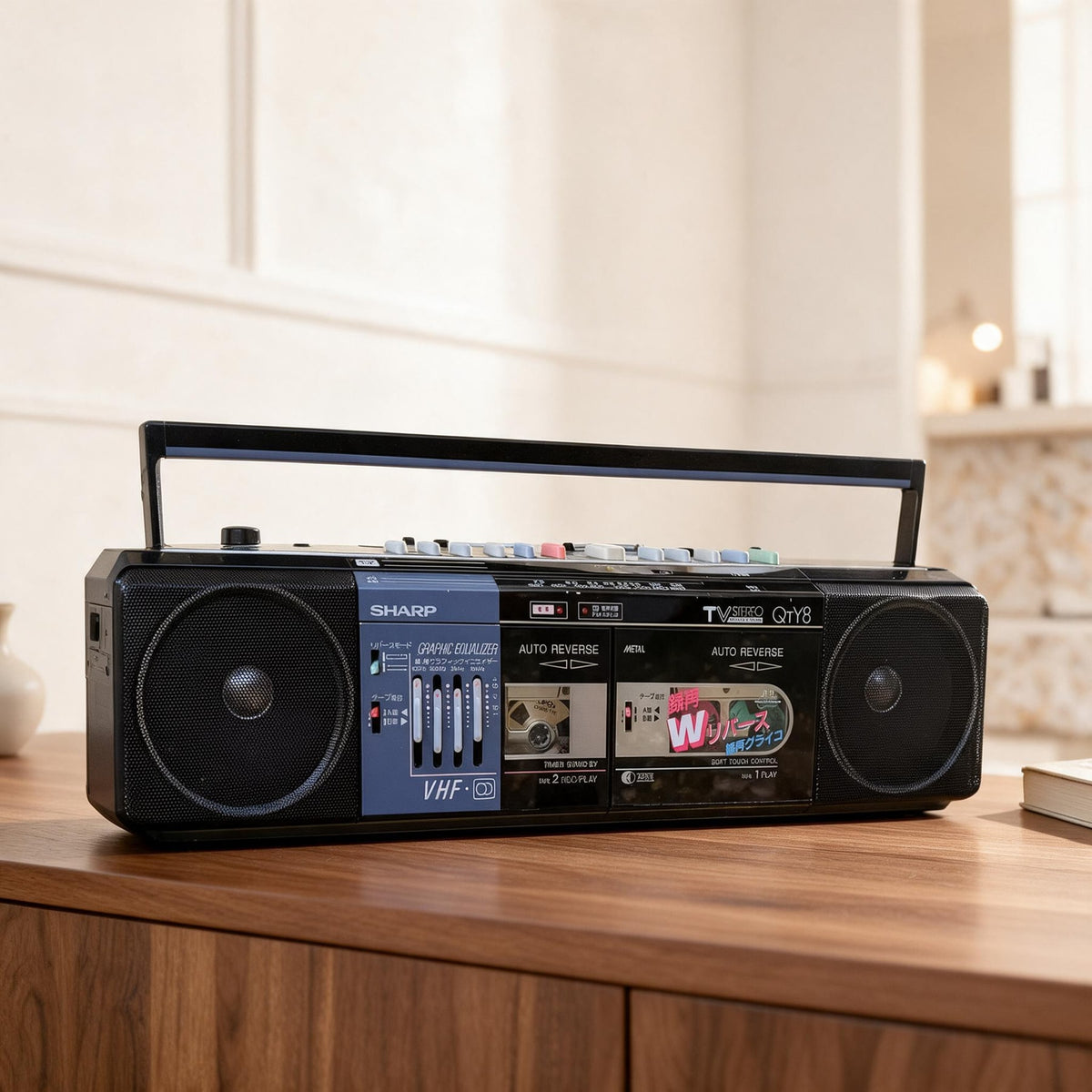 SHARP QT-Y8 Rare Vintage Boombox Stereo Radio Cassette Player