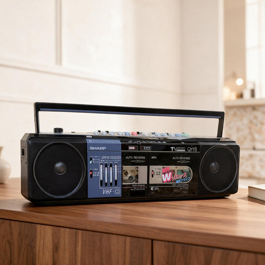 SHARP QT-Y8 Rare Vintage Boombox Stereo Radio Cassette Player