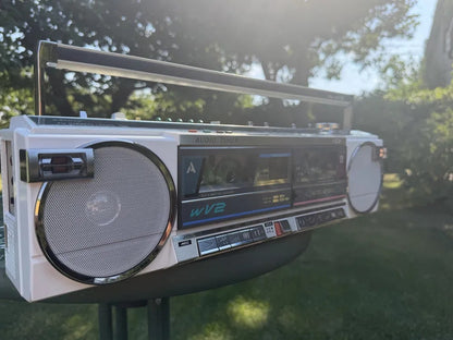 Sanyo MR-WV2(W) Rare Vintage Boombox Working Stereo Radio Cassette