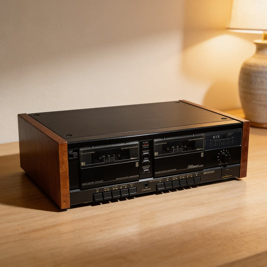 SCHNEIDER 6100DC Rare Vintage Double Cassette Deck Working Tape Player