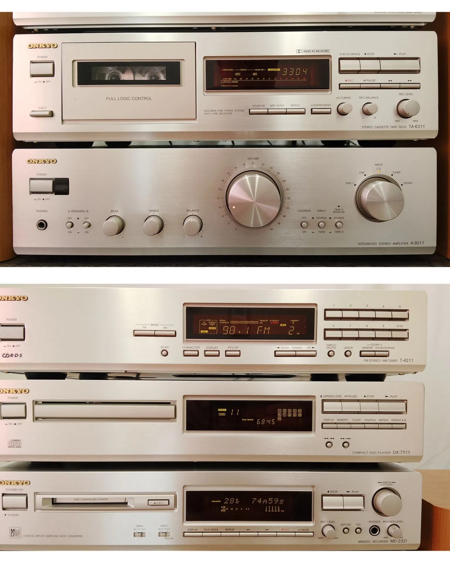 Onkyo A-9211 Rare Vintage MINT Cassette Deck Component Set Serviced Warranty