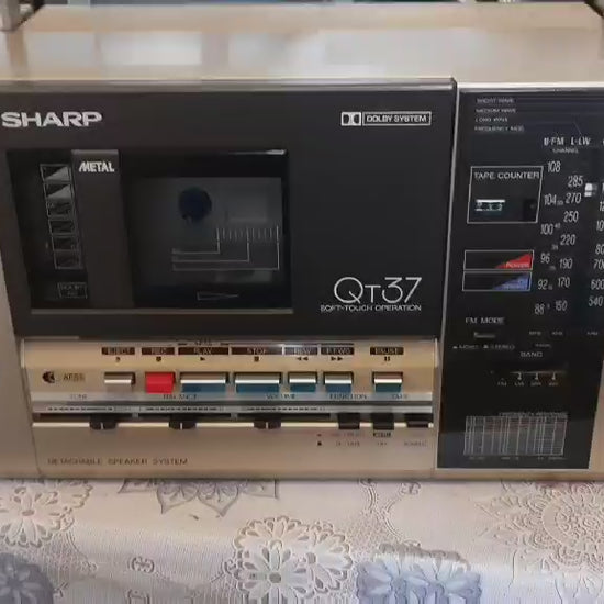 Sharp QT-37 Rare Vintage Mint Collectible Japan Boombox Getto blaster Warranty