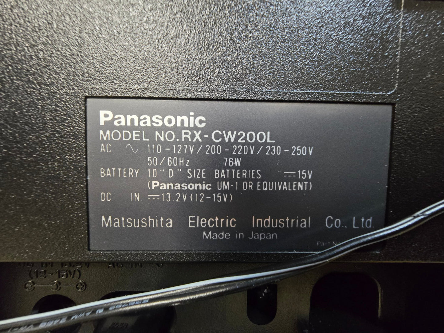 Panasonic RX-CW200L Rare Vintage Cassette Deck Boombox Japan Serviced Warranty