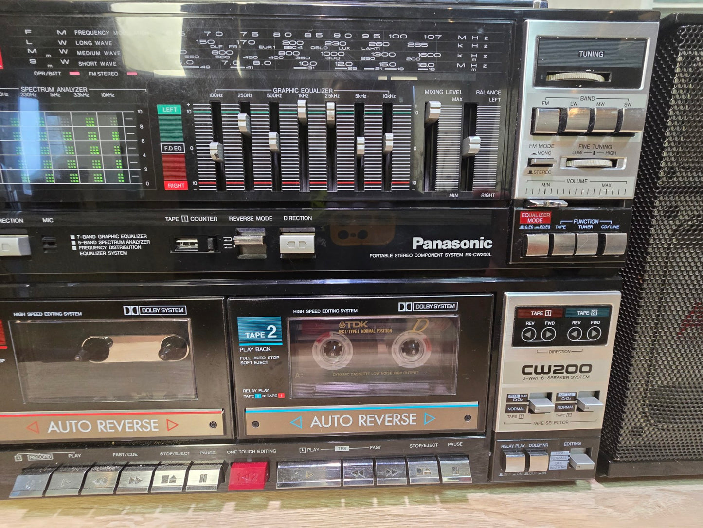 Panasonic RX-CW200L Rare Vintage Cassette Deck Boombox Japan Serviced Warranty