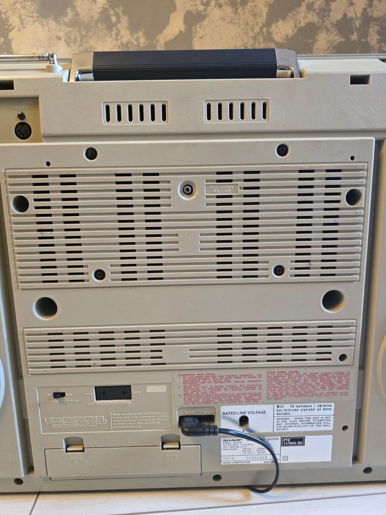 Sharp VZ 2000 Rare Vintage Cassette Deck Collectible
