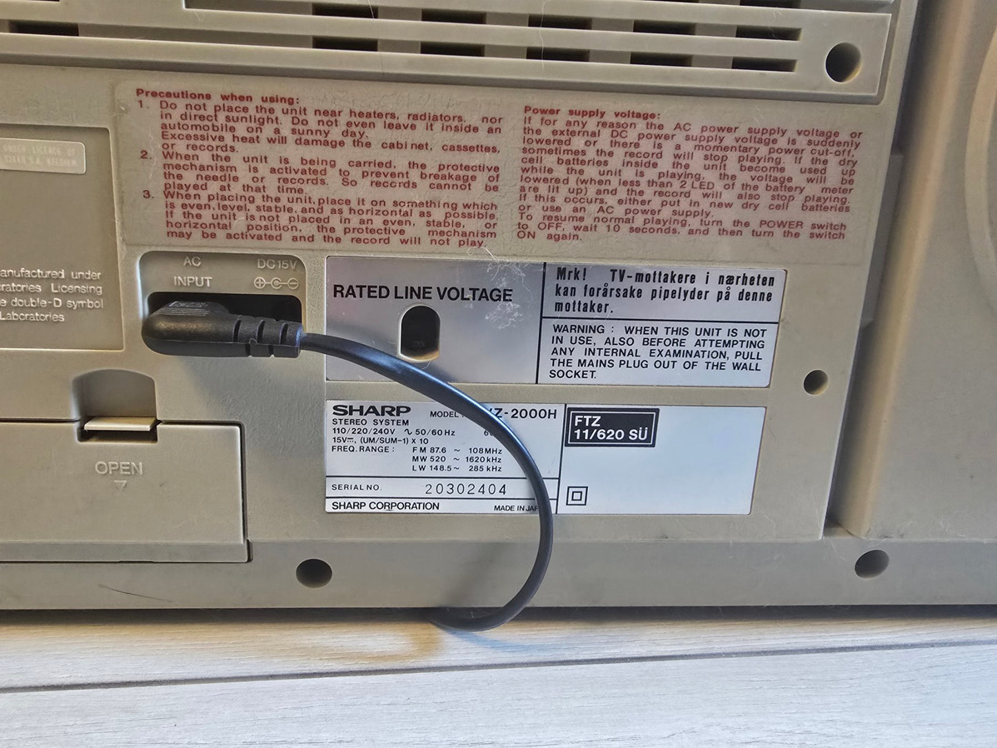 Sharp VZ 2000 Rare Vintage Cassette Deck Collectible